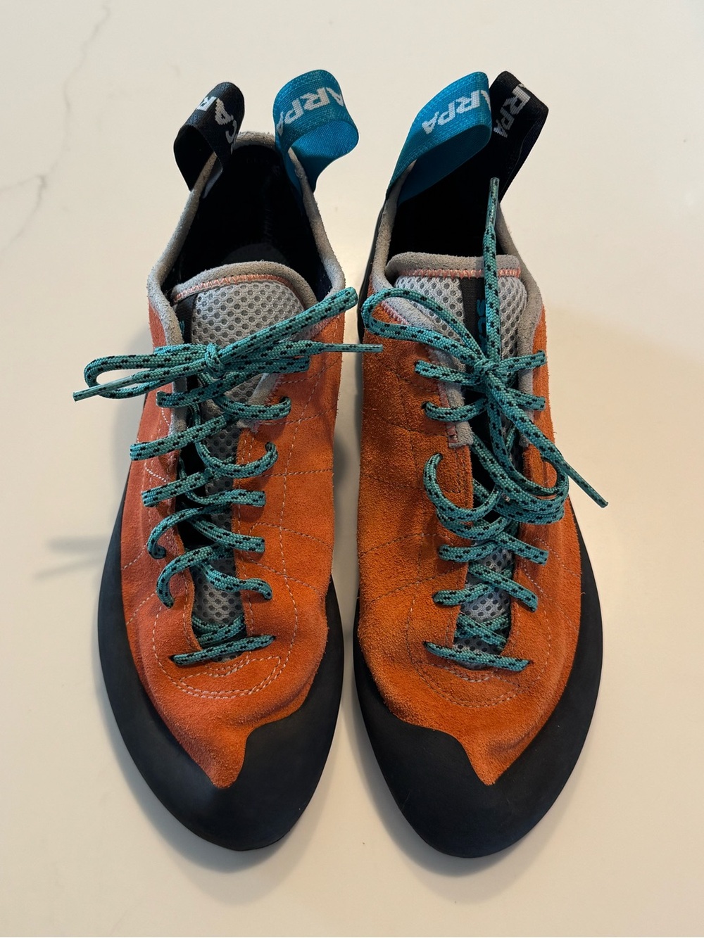 Scarpa Orange Suede Climbing Shoes